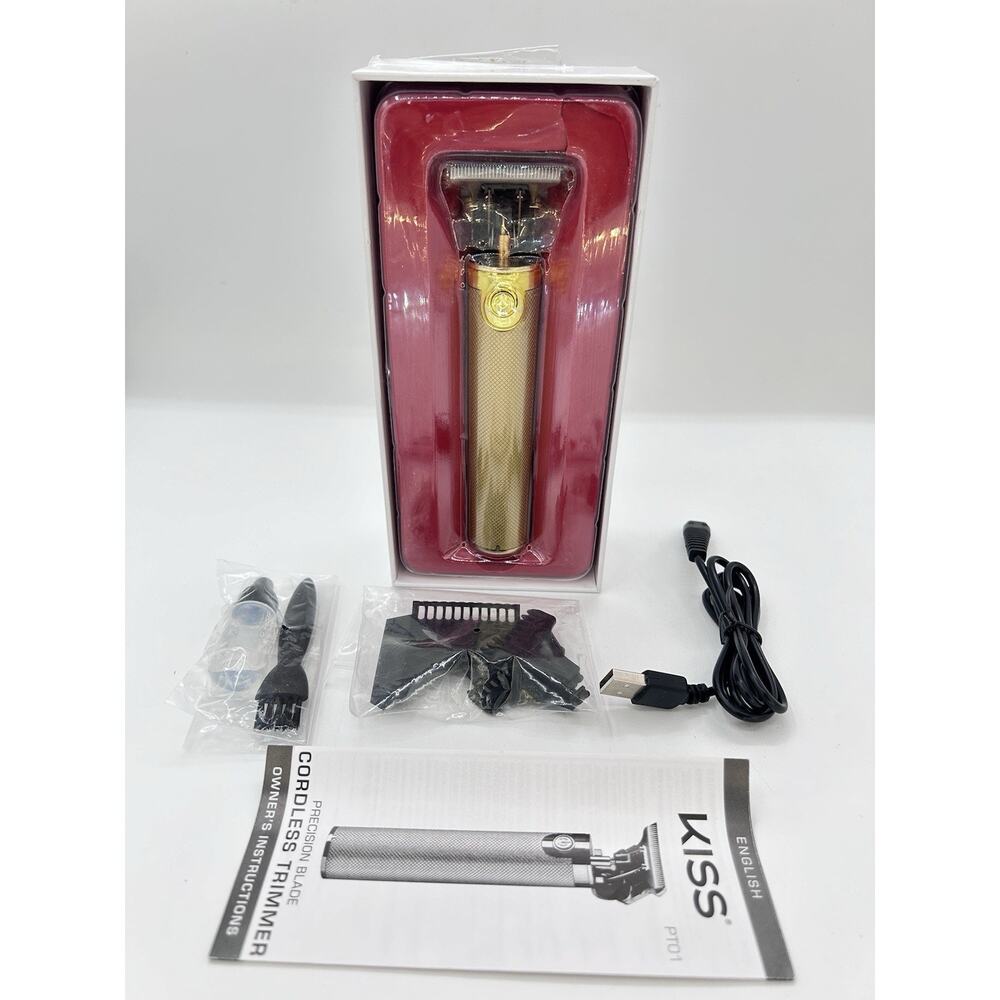 Kiss PT01 Precision Blade Cordless USB Hair Trimmer Clipper, 8 Pieces, Men